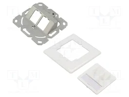 GOOBAY Enchufe de pared Keystone blanco con 2 tomacorrientes RJ45