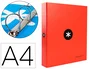 Antartik Carpeta 4 Anillas 40 mm Mixtas Antartik A4 Forrada Color Rojo