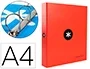 Antartik Carpeta 4 Anillas 40 mm Mixtas Antartik A4 Forrada Color Rojo