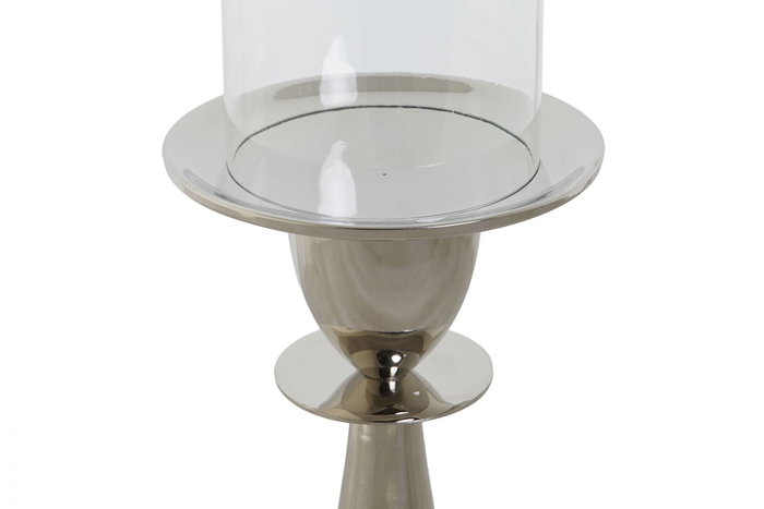DKD Home Decor Portavelas de Aluminio y Cristal Cromado