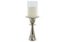 DKD Home Decor Portavelas de Aluminio y Cristal Cromado