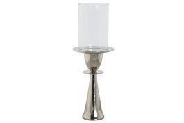 DKD Home Decor Portavelas de Aluminio y Cristal Cromado