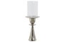 DKD Home Decor Portavelas de Aluminio y Cristal Cromado