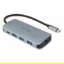 DICOTA D32062 Hub USB-C 8 en 1 con HDMI, RJ-45, USB-A, Lector Tarjetas SD/MicroSD, Plata, Carga PD 100W