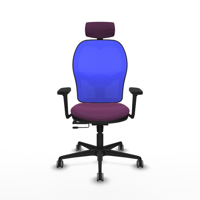 PIQUERAS Y CRESPO Silla de oficina Jorquera con mecanismo Sincro/Traslack, Similpiel Morado y Malla Azul PIQUERAS Y CRESPO Silla de oficina Jorquera con mecanismo Sincro/Traslack, Similpiel Morado y Malla Azul