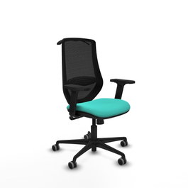 PIQUERAS Y CRESPO Silla de oficina Mardos con mecanismo Sincro, Turquesa y Negro