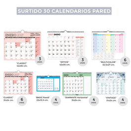 SENFORT Calendario de pared mensual 2027 surtido de 30 unidades
