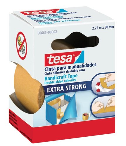 Tesa Cinta doble cara para manualidades 2,75 m x 38 mm