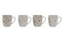 DKD Home Decor Mug Shabby Beige Marron Porcelana Set de 4 Piezas 9 x 10.5 x 12 cm