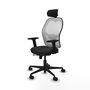PIQUERAS Y CRESPO Silla de oficina Jorquera con mecanismo Sincro/Traslack, Negro/Blanco