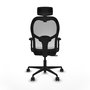 PIQUERAS Y CRESPO Silla de oficina Jorquera con mecanismo Sincro/Traslack, Negro/Blanco