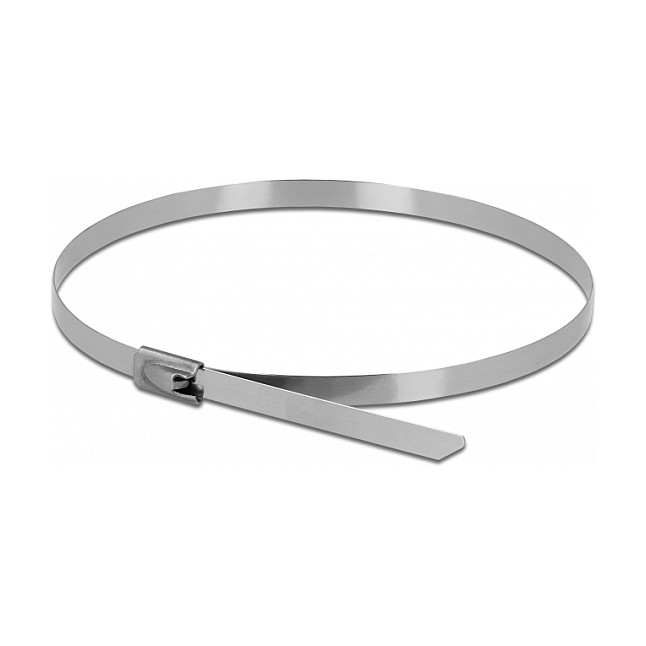 DeLOCK Brida reutilizable de acero inoxidable 500 x 4,6 mm, 10 piezas