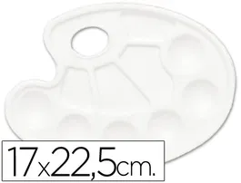 Liderpapel Paleta Ovalada de Plástico 10 Huecos para Diestros 17x22.5cm