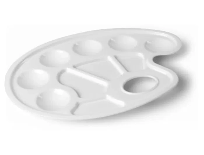 Liderpapel Paleta Ovalada de Plástico 10 Huecos para Diestros 17x22.5cm