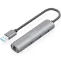 Aisens ASUC-4P034-GR Hub USB 3.0 a Gigabit Ethernet con 3 Puertos USB-A, Gris