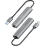 Aisens ASUC-4P034-GR Hub USB 3.0 a Gigabit Ethernet con 3 Puertos USB-A, Gris