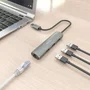 Aisens USB 3.0 Dock 4 en 1 con Ethernet Gigabit y 3x USB-A, Gris