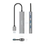 Aisens USB 3.0 Dock 4 en 1 con Ethernet Gigabit y 3x USB-A, Gris