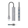 Aisens USB-A Docking Station con Ethernet Gigabit y 3 puertos USB-A, Gris