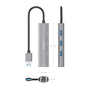 AISENS USB3.0 Dock USB-A a Ethernet Gigabit + Hub 3xUSB-A 5G, Gris, 15cm