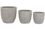 DKD Home Decor Maceta Terraza Y Jardin Beige 45x45x43.5 cm Set de 3 Piezas Magnesia Fibra Vidrio