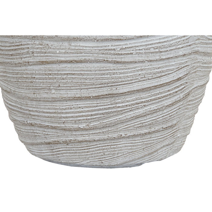 DKD Home Decor Set de 3 Macetas de Magnesia y Fibra de Vidrio Beige