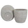 DKD Home Decor Set de 3 Macetas de Magnesia y Fibra de Vidrio Beige