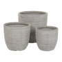 DKD Home Decor Set de 3 Macetas de Magnesia y Fibra de Vidrio Beige