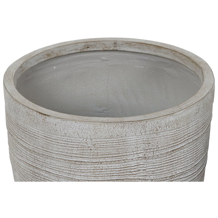 DKD Home Decor Set de 3 Macetas de Magnesia y Fibra de Vidrio Beige