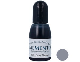 Tsukineko Tinta MEMENTO color franela gris translúcida recarga 15ml