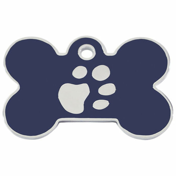 Placa identificativa para collar Imarc Bone Azul Plata