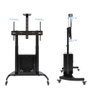 Tooq Narnia FS20500M-B Soporte de Suelo con Ruedas, Armario y Bandeja para Pantallas 60-100 pulgadas