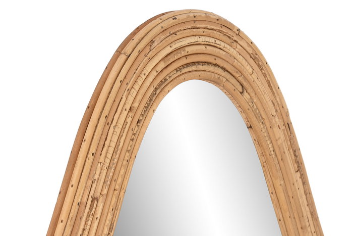 DKD Home Decor Espejo Natural Ratán Cristal 3 x 120.5 x 71 cm
