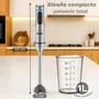 Grunkel BM-2000EXTREME Batidora de Mano de Inmersión 2000W, Brazo 20cm, Capacidad 0.8L, 2 Velocidades con Turbo, Cuchillas de Acero Inoxidable, Indicador LED