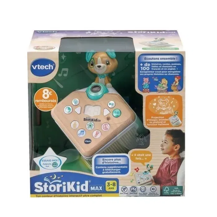 Vtech VT3417766080851 Storikid Max - Mi Cuentacuentos (Juguete con Parte de Madera FSC) - Idioma Francés