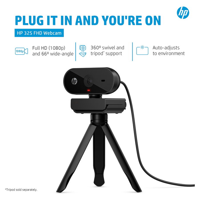 HP Webcam 325 FHD Enfoque Automático 1920 x 1080 Full HD