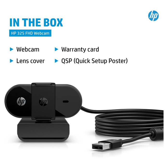 HP Webcam 325 FHD Enfoque Automático 1920 x 1080 Full HD