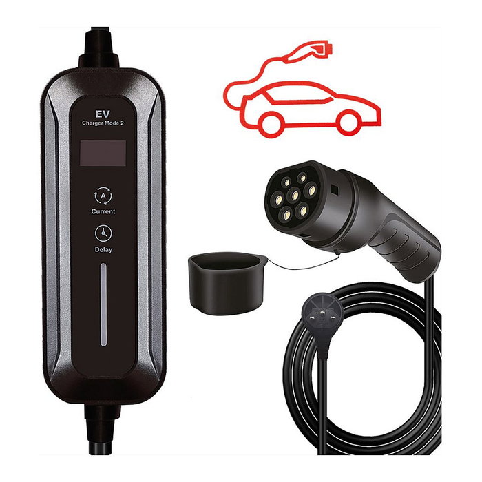ROLINE Cargador Portátil para Vehículo Eléctrico 19.08.0105 con Conector Tipo 2 y Tipo J