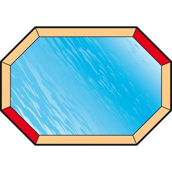 Ubbink Cubierta de invierno y seguridad para piscina de madera Octogonal 400x610 Espesor 550gr Norma NF P 90-308
