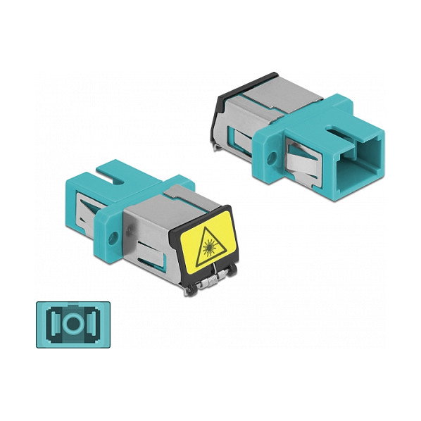 DeLOCK Acoplador de Fibra Óptica SC Simplex hembra a SC Simplex hembra Multimodo aqua
