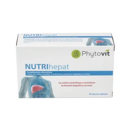 PHYTOVIT Nutri Hepat 60 Comprimidos - Complemento para el Hígado con Cardo Mariano, Alcachofa, Rábano Negro, L-Metionina, Inositol y Cromo