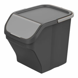 Mondex Cubo Stack´n sort Gris con Tapa de 25 l