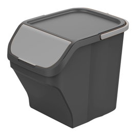 Mondex Cubo de Reciclaje Stack'n Sort 25 Litros, Apilable con Tapa, Color Gris, 30 x 40 x挥34 cm