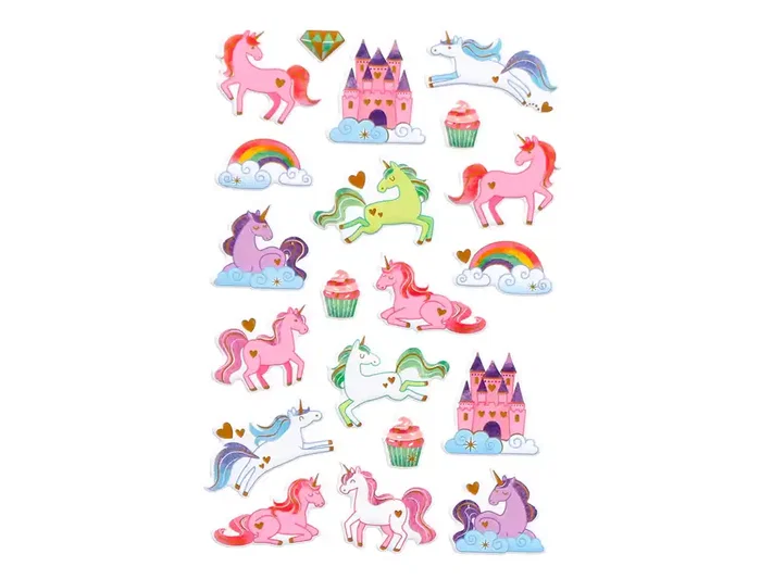 Imaginovo Pegatinas Unicornios Magic Dreams Pastel con Relieve 190x105 mm