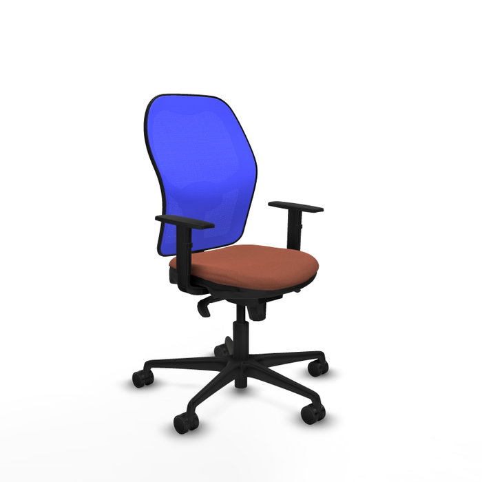 PIQUERAS Y CRESPO Silla de oficina Jorquera con mecanismo Sincro, Tela Marrón y Malla Azul PIQUERAS Y CRESPO Silla de oficina Jorquera con mecanismo Sincro, Tela Marrón y Malla Azul