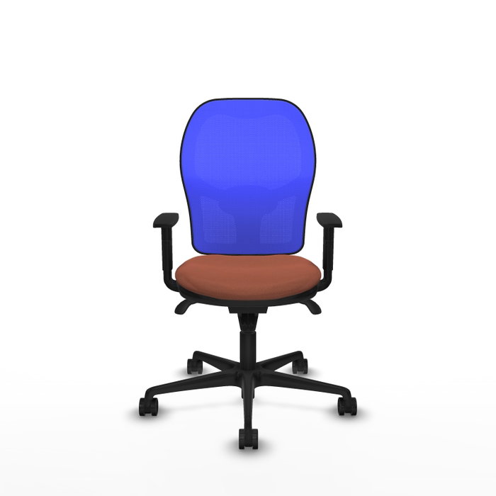 PIQUERAS Y CRESPO Silla de oficina Jorquera con mecanismo Sincro, Tela Marrón y Malla Azul PIQUERAS Y CRESPO Silla de oficina Jorquera con mecanismo Sincro, Tela Marrón y Malla Azul
