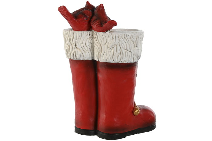 DKD Home Decor Macetero Navidad Tradicional Rojo Botas Magnesia 23 x 37.5 x 26 cm (2 Unidades)