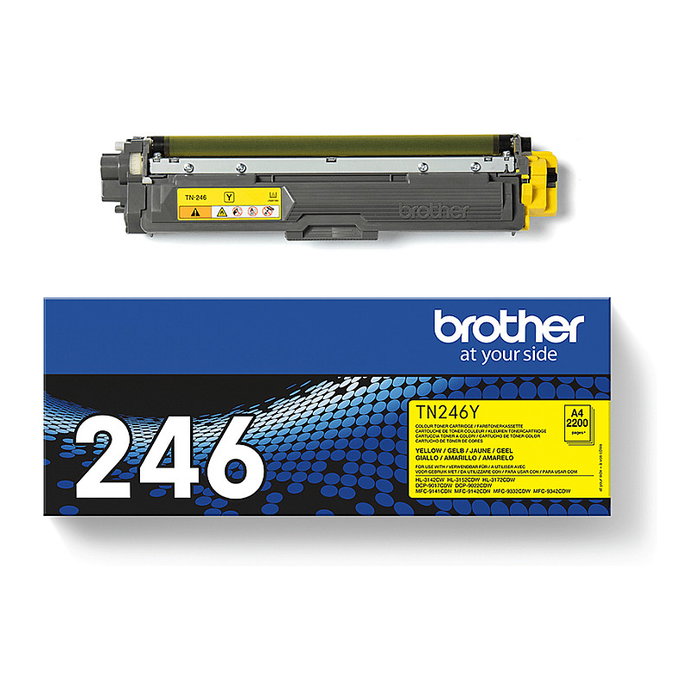 Brother TN-246Y - Cartucho de Tóner Original Amarillo, 2200 páginas - Compatible con HL-3142CW, HL-3152CDW, DCP-9022CDW, MFC