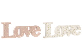 DKD Home Decor Decoración MDF Love 26x3x10 Surtido