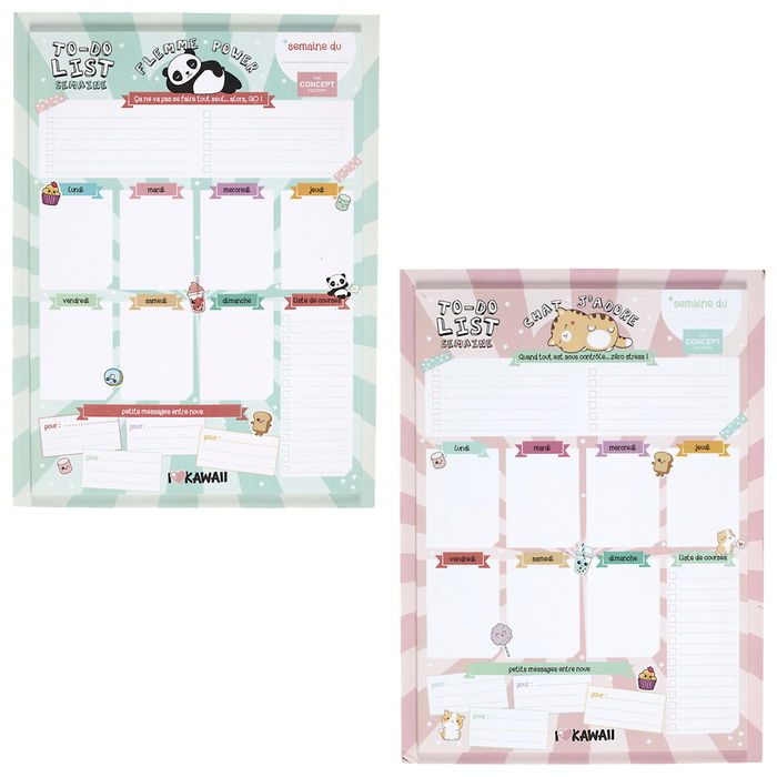 The Concept Factory Planificador Kawaii 28x38 cm Modelos Panda y Gato Surtidos